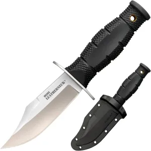 Cold Steel Mini Leatherneck Clip Point Compact Lightweight 3.5" 8CR13MOV Steel Fixed Blade Outdoor Hunting Utility Knife, 3.25" Textured Ergonomic Kray-Ex Handle, Secure-Ex Sheath