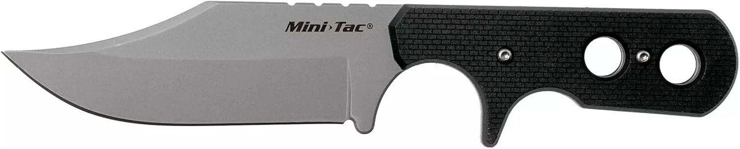 Cold Steel Mini Tac Bowie 3-5/8" Lightweight Durable 8Cr13MoV Stainless Steel Fixed Blade Clip Point Outdoor Hunting Utility Knife, Griv-Ex Handle, Secure-Ex Sheath - Boxed