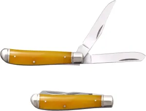 COLD STEEL Mini Trapper Versatile Practical Durable Reliable Compact Pocket Folding Knife - 2 Blades; Bone Handle; Slip Joint Lock