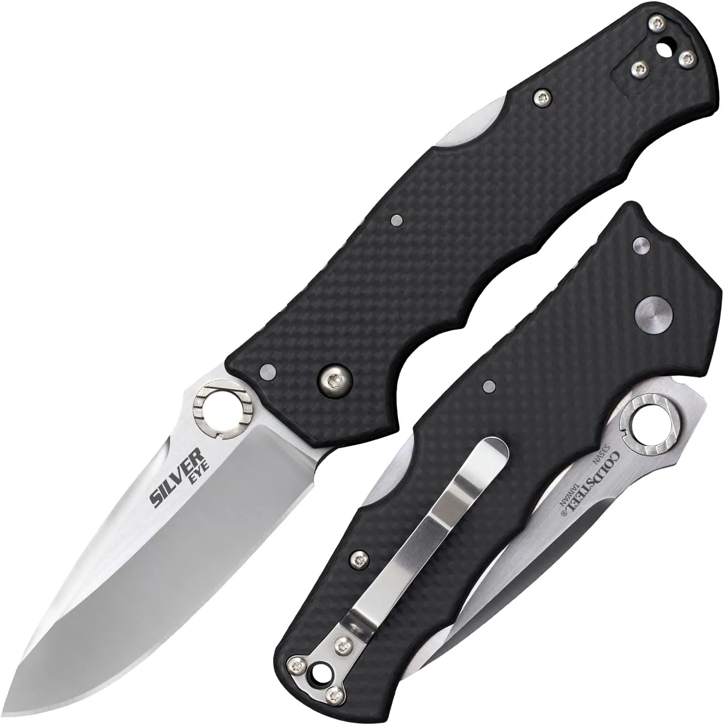 Cold Steel Silver Eye Elite Spear Point 3.5" S35VN Blade 4.875" Carbon Fiber Handle Light Everyday Carry Pocket Folding Knife