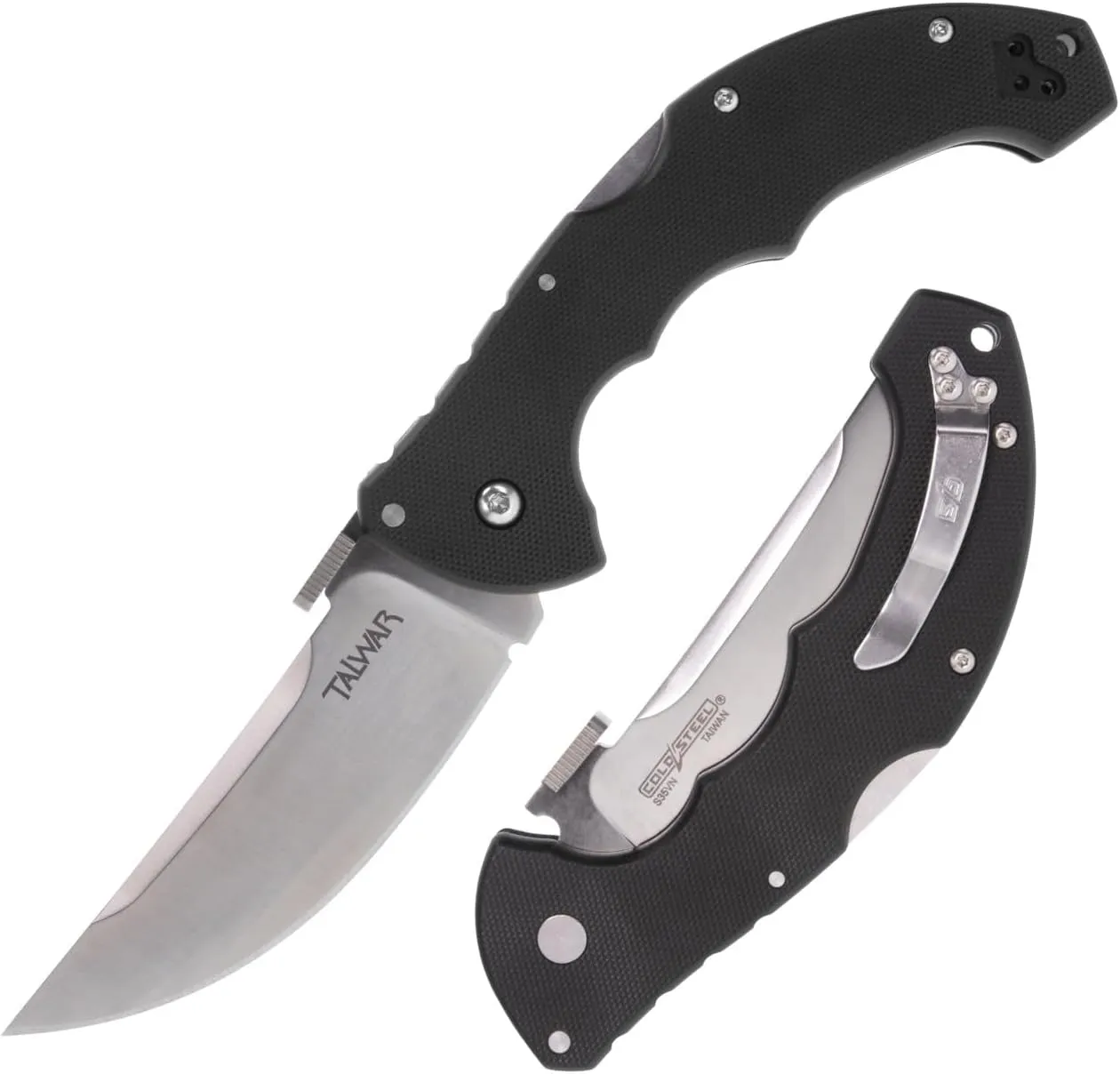Cold Steel Talwar S35VN Steel Ultra-Sharp Blade G10 Handle Everyday Carry Tactical Pocket Folding Knife with Tri-Ad Locking Mechanism