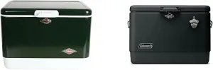 Coleman Cooler | Steel-Belted Cooler Keeps Ice Up to 4 Days | 54-Quart Cooler for Camping & Reunion Insulated Portable Ice Chest Green