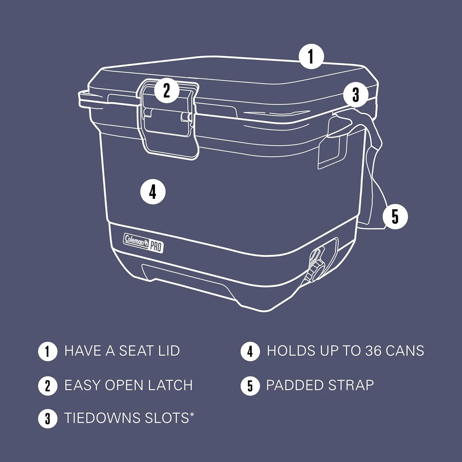 Coleman Pro 25qt Ultra-Light Premium Hard Cooler, Extra-Thick Insulation Keeps Ice up to 3 Days, 36-Can Capacity