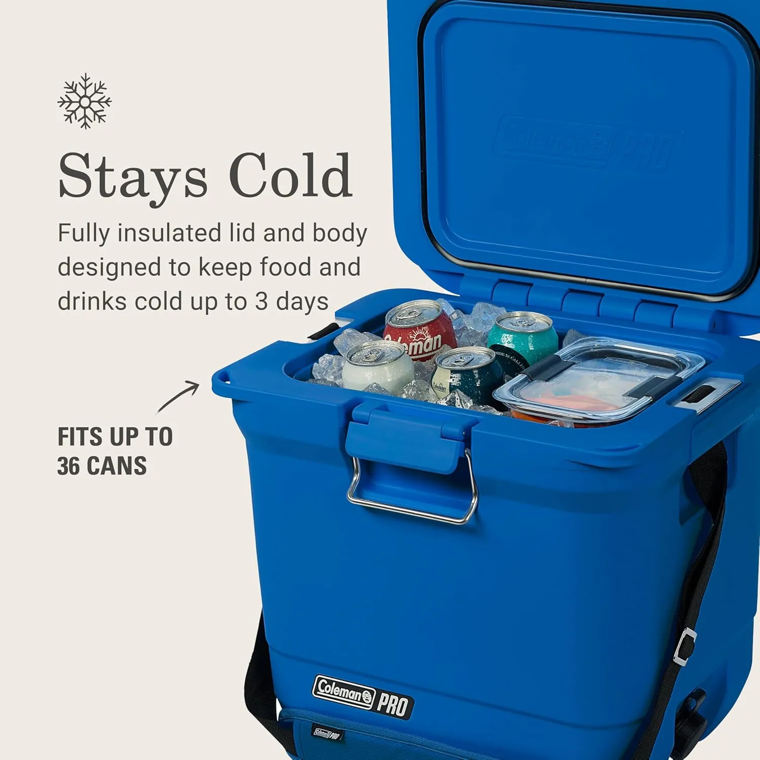Coleman Pro 25qt Ultra-Light Premium Hard Cooler, Extra-Thick Insulation Keeps Ice up to 3 Days, 36-Can Capacity