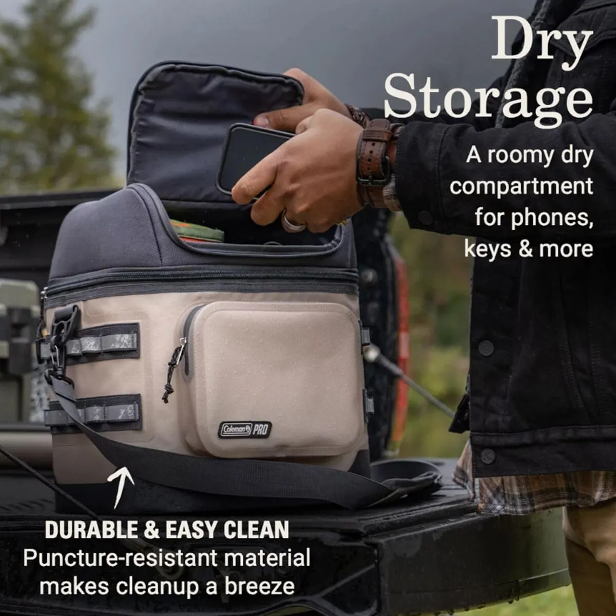 Coleman Pro Heavy-Duty Insulated Soft Portable Cooler Lunchbox 24 Can Capacity Durable for Rugged Outdoor Use Extra Storage Space Shoulder Strap & Easy-Pull Zippers