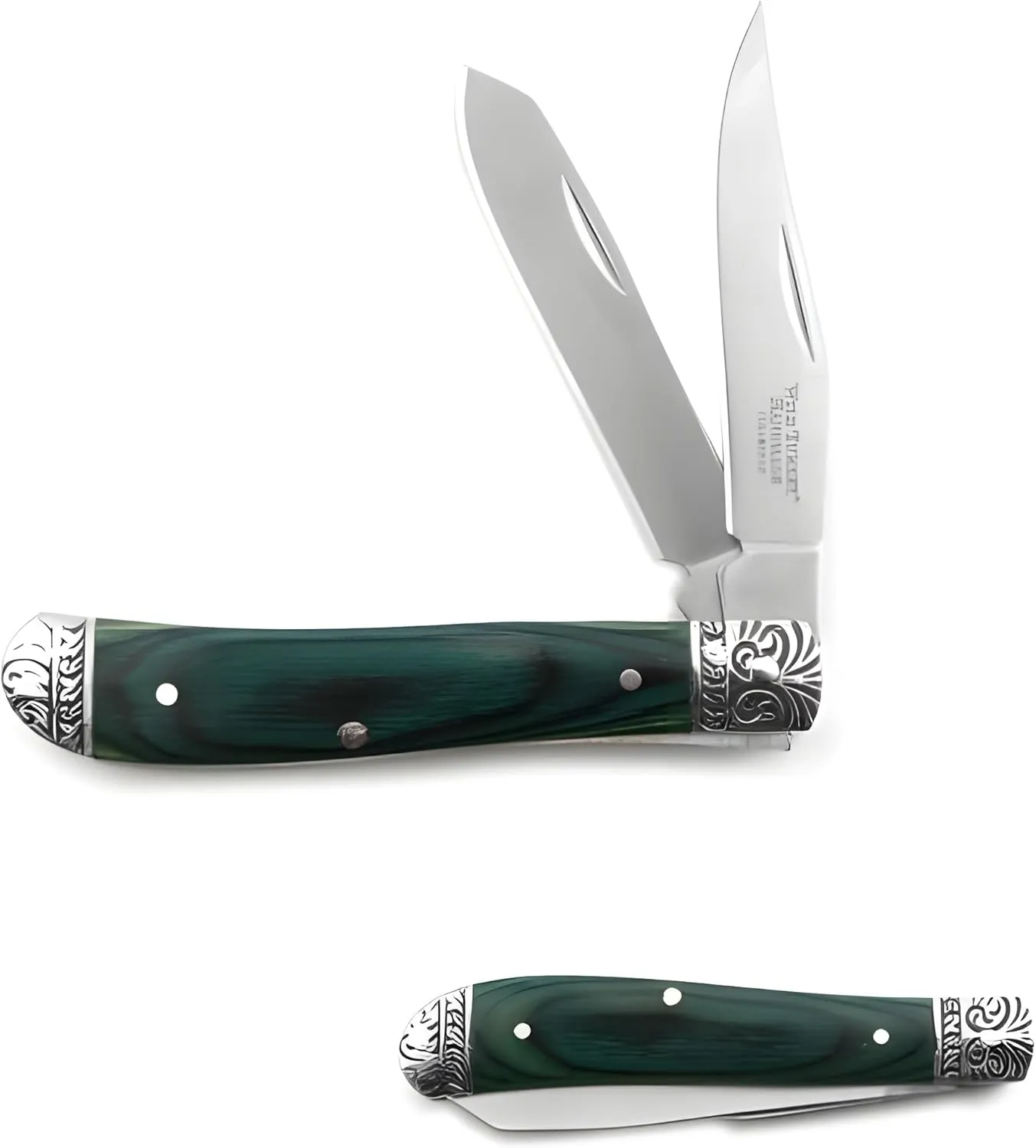 Collection Everyday Carry Manual Folding Pocket Trapper Knife (Green Wood)