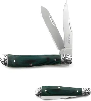 Collection Everyday Carry Manual Folding Pocket Trapper Knife (Green Wood)