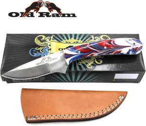 Collection Sharp Heavy Duty Durable Fixed Blade Hunting Skinner Knife w/Leather Sheath (503BLP)