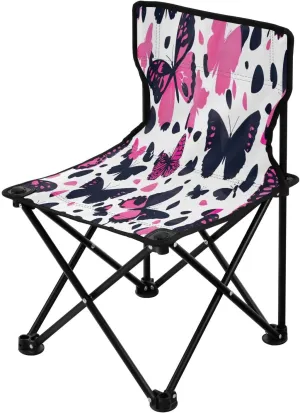 Colorful Butterfly Portable Outdoor Folding Chair Anti-Slip Padded Oxford Cloth Stool Camping Chair Small for Beach Hiking Fishing Gardening Quad Camp Chair