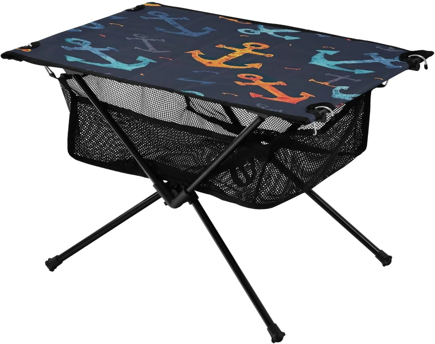 Colourful Graffiti Anchors Portable Camping Table,Outdoor Folding Table,Beach Table,Suitable for Camping,Hiking,Picnic
