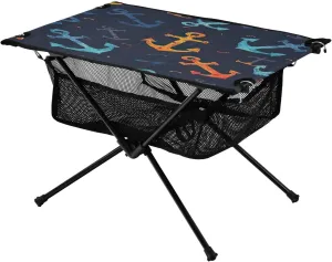 Colourful Graffiti Anchors Portable Camping Table,Outdoor Folding Table,Beach Table,Suitable for Camping,Hiking,Picnic