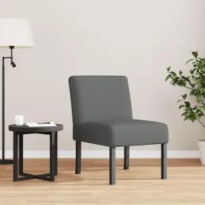 Comfortable Lounging with Upholstered Slipper Chair, Supportive Backrest and Durable Fabric, Dark Gray