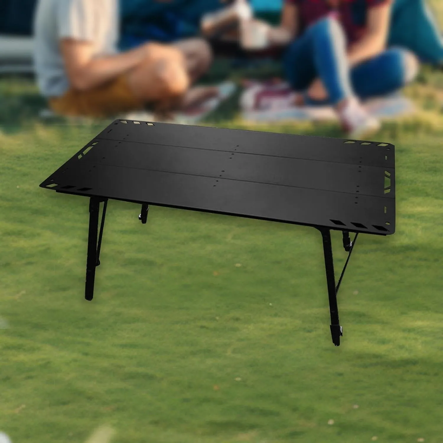 Compact Folding Table for Outdoor Adventures - Adjustable Height and Portable, Black