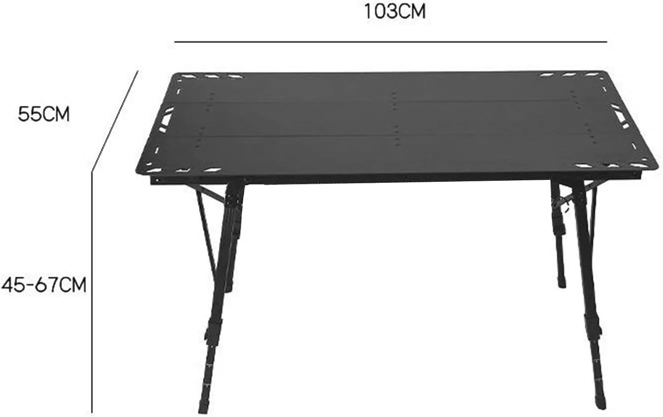 Compact Folding Table for Outdoor Adventures - Adjustable Height and Portable, Black