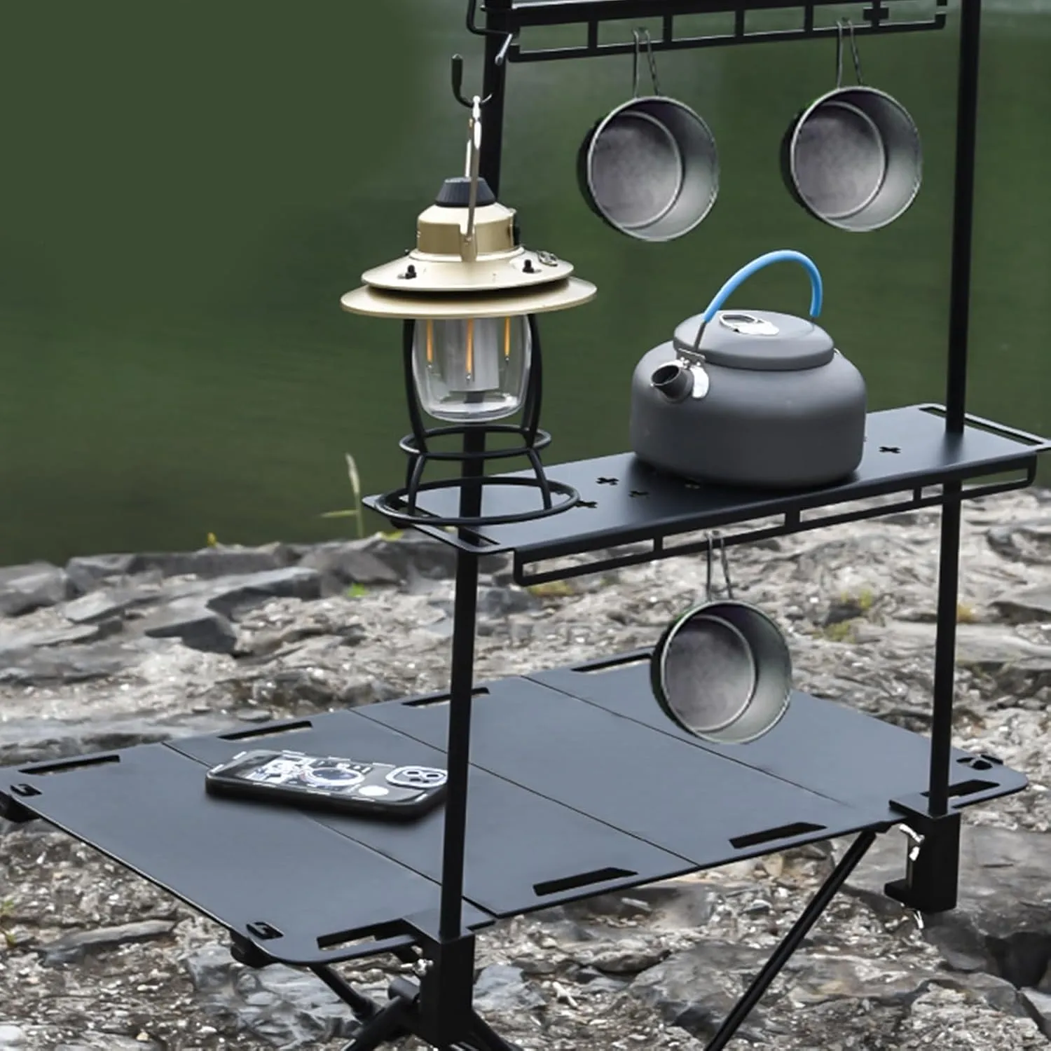 Compacts Aluminums Table Set Space Saving Table Multifunctional Table Stand for Easy Transport and Storage