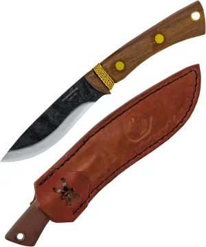 Condor Tool & Knife Huron Bushcraft Knife - 1095 High-Carbon Steel Blade - Full-Tang Construction - Ergonomic Walnut Handle - Handcrafted Leather Sheath - Ideal for Bushcraft, Camping & Survival