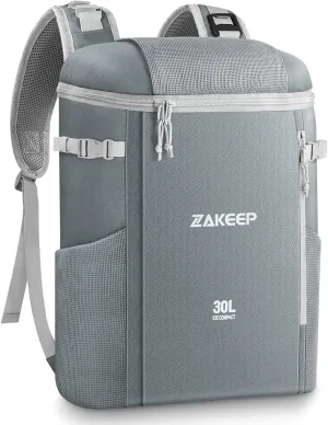 Cooler Backpack, 39 Cans Large Capacity Anti-Leaking Cooler Backpack with Mesh Pocket, Adjustable Shoulder Straps for Camping Picnics(Grey)