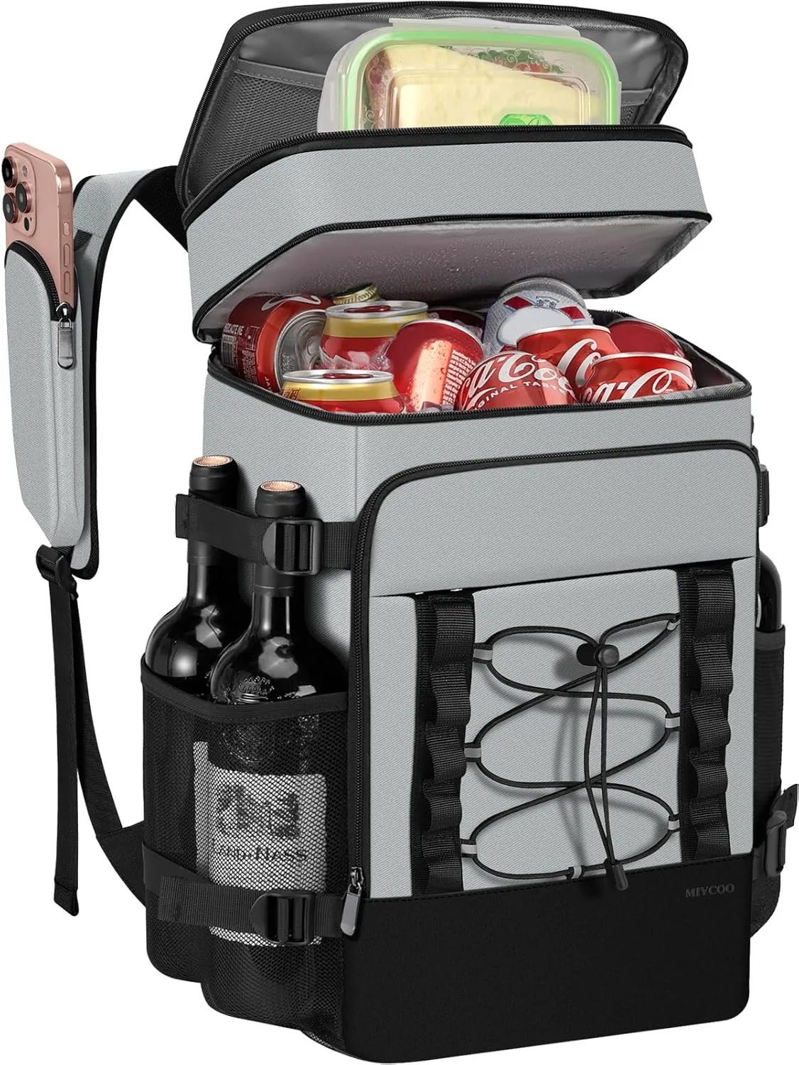 Cooler Backpack - 40 Cans Insulated Backpack Cooler for Men & Women, Portable 2 Leak Proof Compartments Coolers Bag for Picnic, Lunch, Hiking, BBQ Camping and Beach - MIYCOO