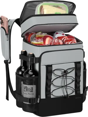 Cooler Backpack - 40 Cans Insulated Backpack Cooler for Men & Women, Portable 2 Leak Proof Compartments Coolers Bag for Picnic, Lunch, Hiking, BBQ Camping and Beach - MIYCOO