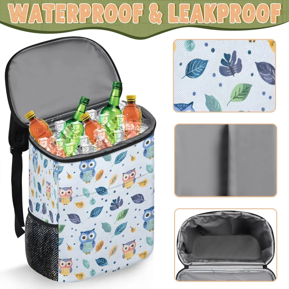 Cooler Backpack Insulated Cute Dinosaur Theme Lightweight Travel Cooler Lunch Backpack Drink Beverage Beer Bag