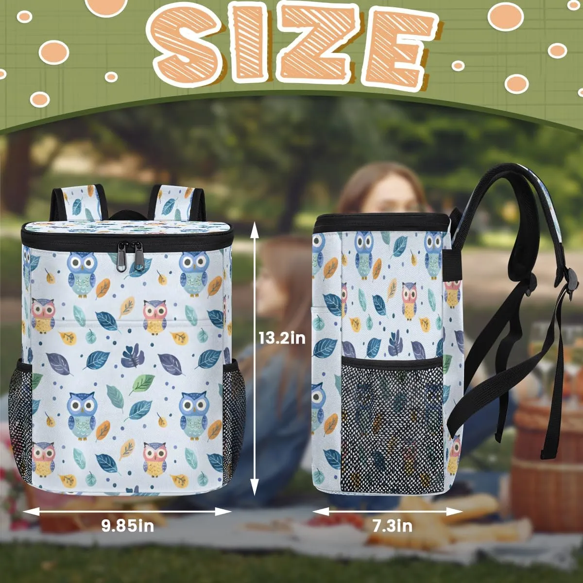 Cooler Backpack Insulated Cute Dinosaur Theme Lightweight Travel Cooler Lunch Backpack Drink Beverage Beer Bag