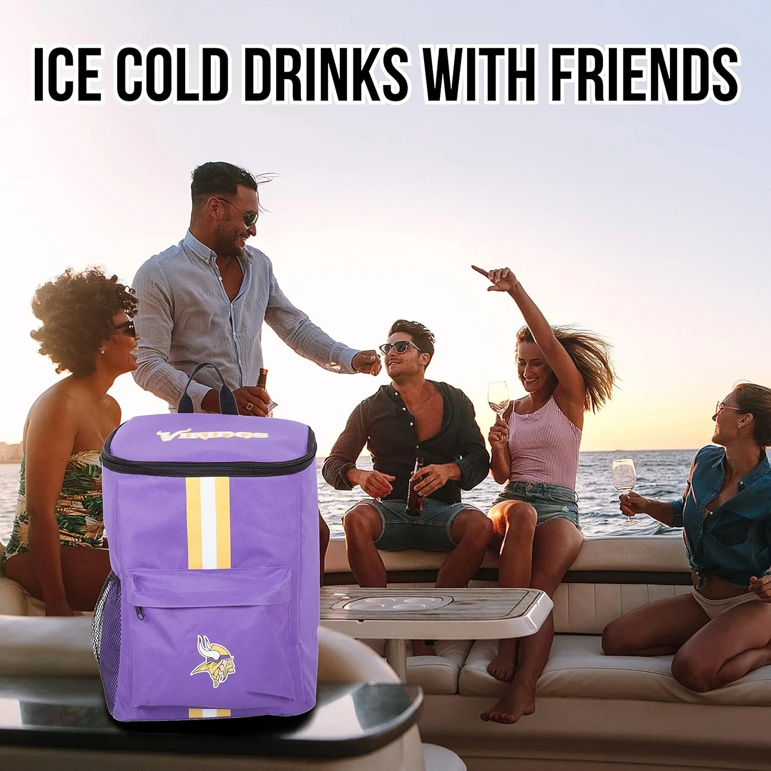 Cooler Backpack – Portable Soft Sided Ice Chest – Insulated Bag Holds 36 Cans - Football Gear – Show Your Team Spirit with Officially Licensed Fan Gear
