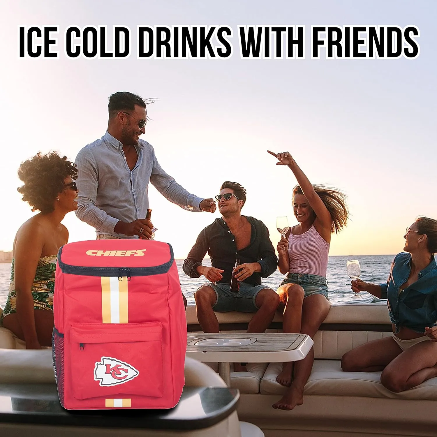 Cooler Backpack – Portable Soft Sided Ice Chest – Insulated Bag Holds 36 Cans - Football Gear – Show Your Team Spirit with Officially Licensed Fan Gear