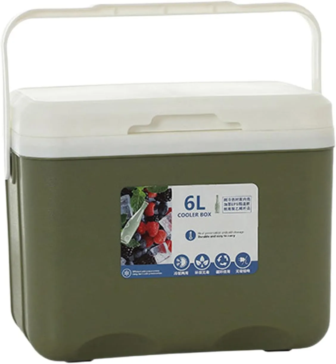 Cooler Box Insulated Box Cold Storage Portable 6L Ice Chest Small Hard Ice Box for Fishing Boat Sport Drink Picnic Barbecue