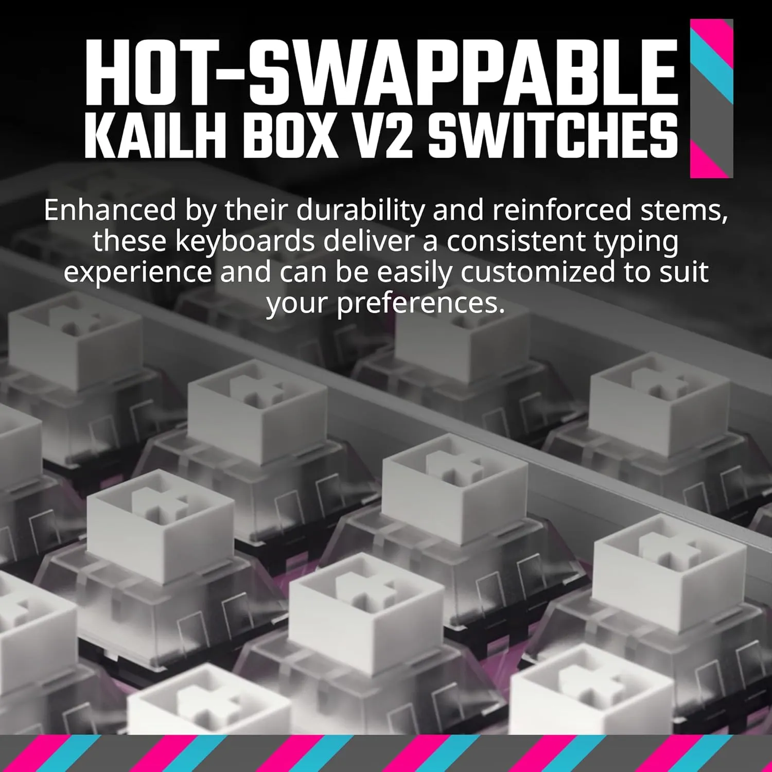 Cooler Master MK770 Wireless Mechanical RGB Gaming Keyboard, Kailh Box V2 Soft Click White Switches, Gasket Structure, Hot-Swappable, Bluetooth|2.4GHz, Tactile 3-Way Dial, QWERTY (MK-770-GKKW1-US)