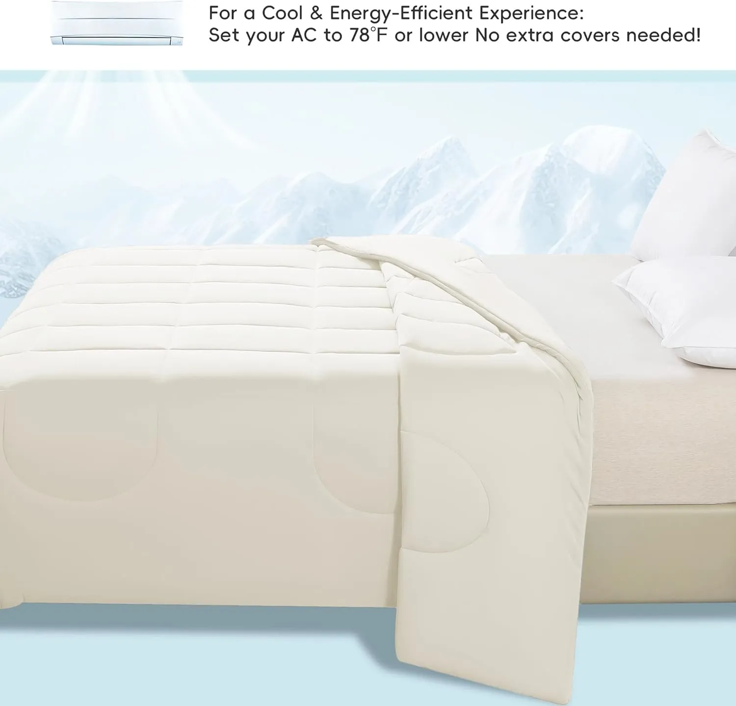 Cooling Comforter Twin/Twin XL Size, All Season Blanket for Hot Sleepers, Lightweight Comforter for Night Sweats, Double-Sided Cooling Bedding for Bed, Sofa, Office, Camping (Beige,68"*80")