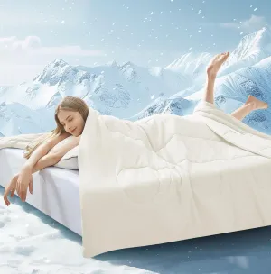 Cooling Comforter Twin/Twin XL Size, All Season Blanket for Hot Sleepers, Lightweight Comforter for Night Sweats, Double-Sided Cooling Bedding for Bed, Sofa, Office, Camping (Beige,68"*80")