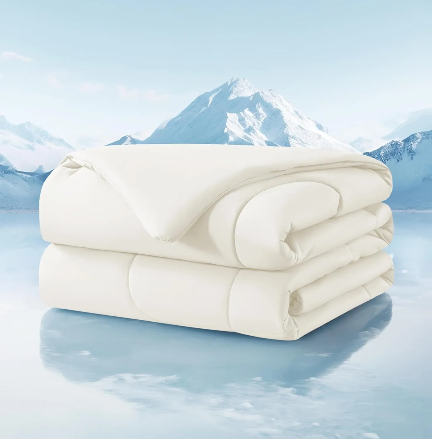 Cooling Comforter Twin/Twin XL Size, All Season Blanket for Hot Sleepers, Lightweight Comforter for Night Sweats, Double-Sided Cooling Bedding for Bed, Sofa, Office, Camping (Beige,68"*80")