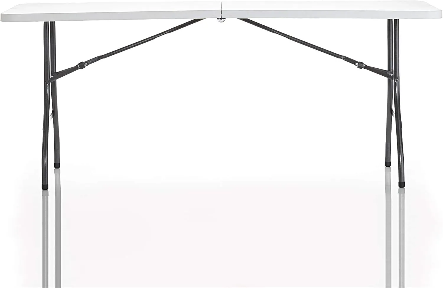 COSCO Fold-in-Half Banquet Table w/Handle, 6ft, White
