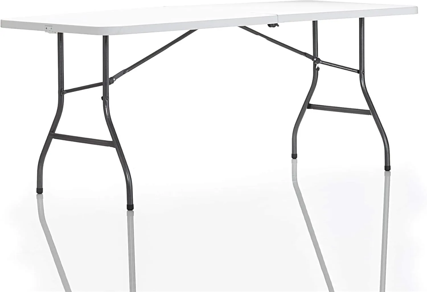 COSCO Fold-in-Half Banquet Table w/Handle, 6ft, White