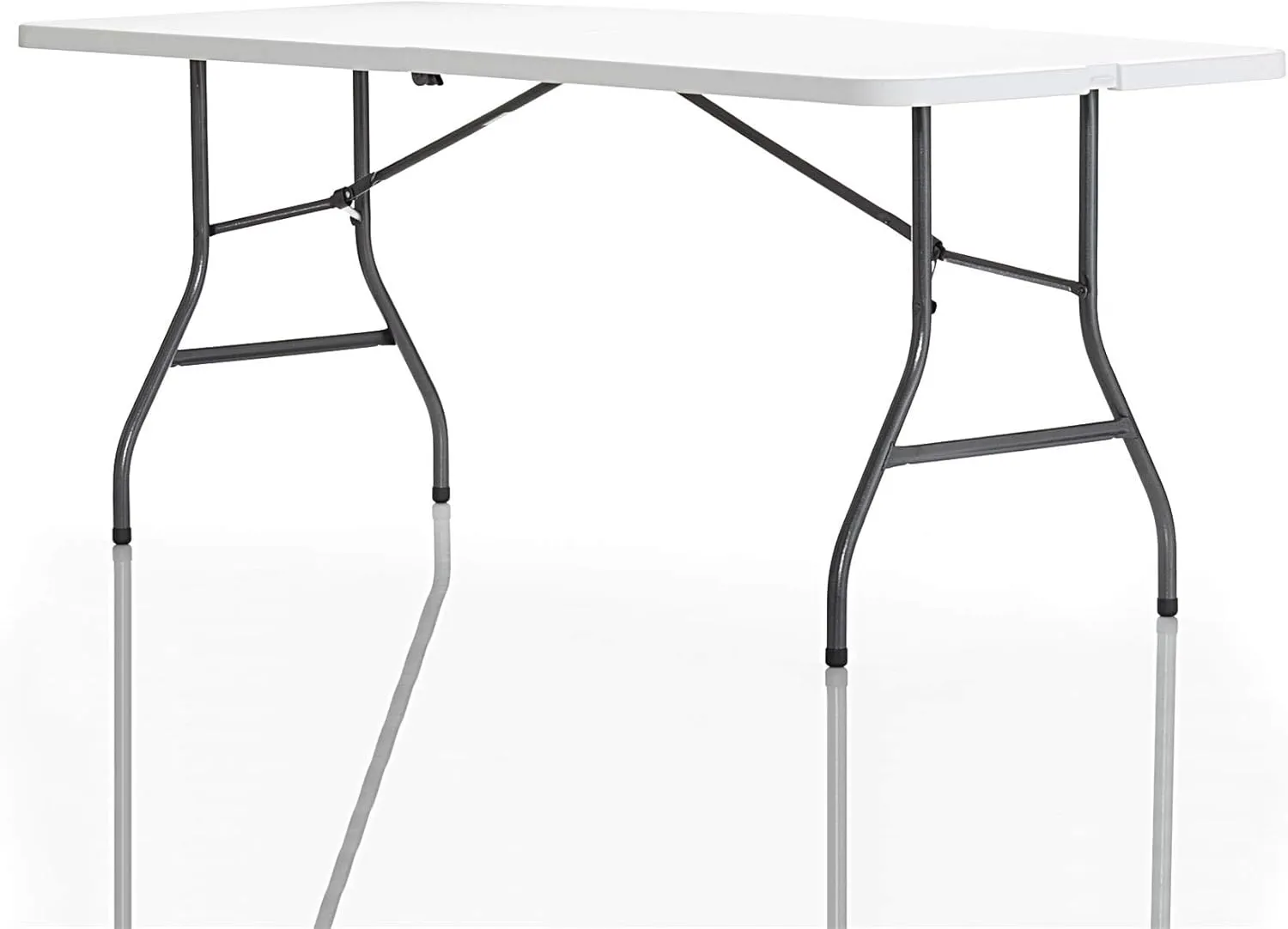 COSCO Fold-in-Half Banquet Table w/Handle, 6ft, White