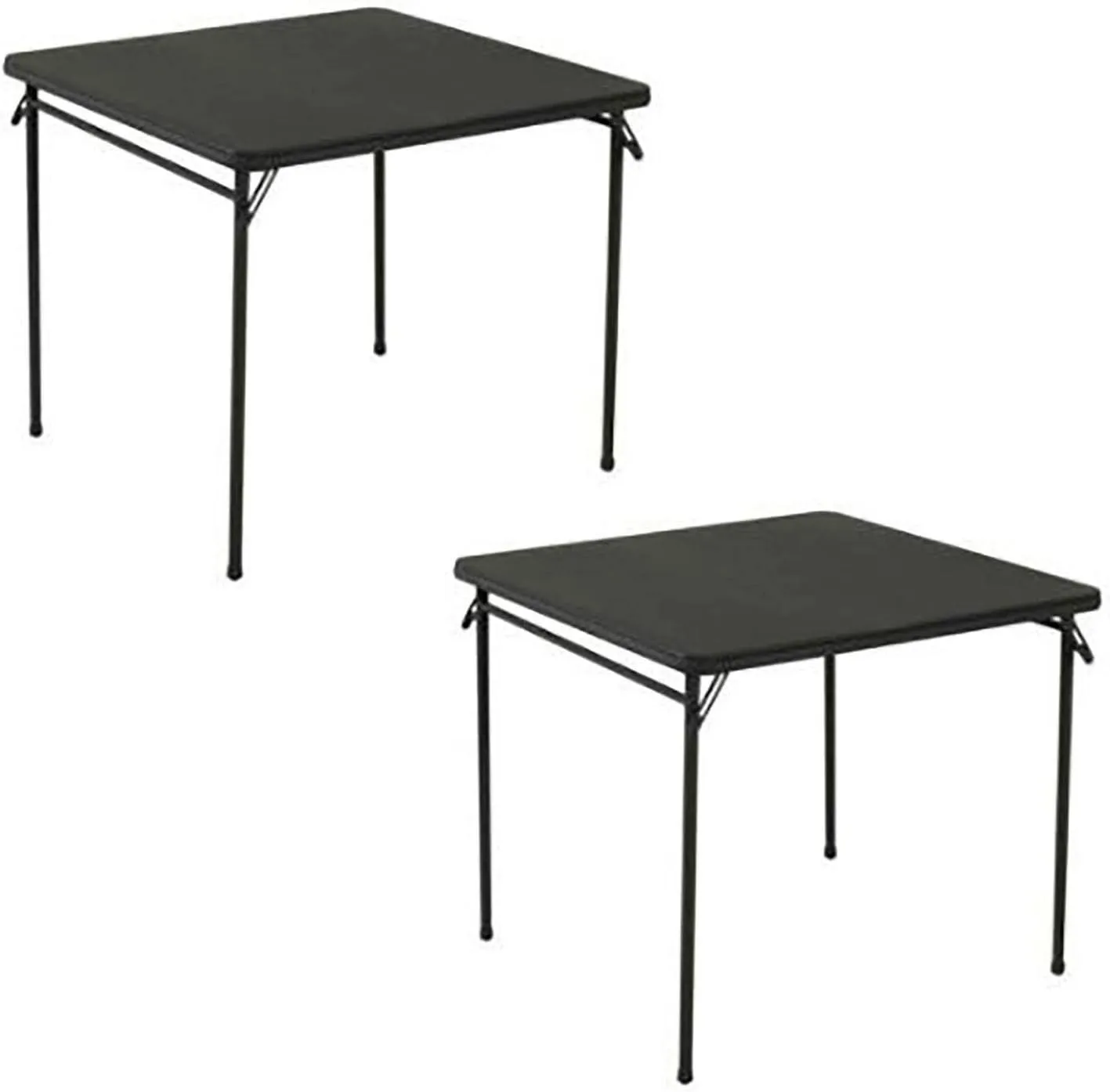 Cosco Square Folding Table 34" Black Steel, Steel Frame, Vinyl