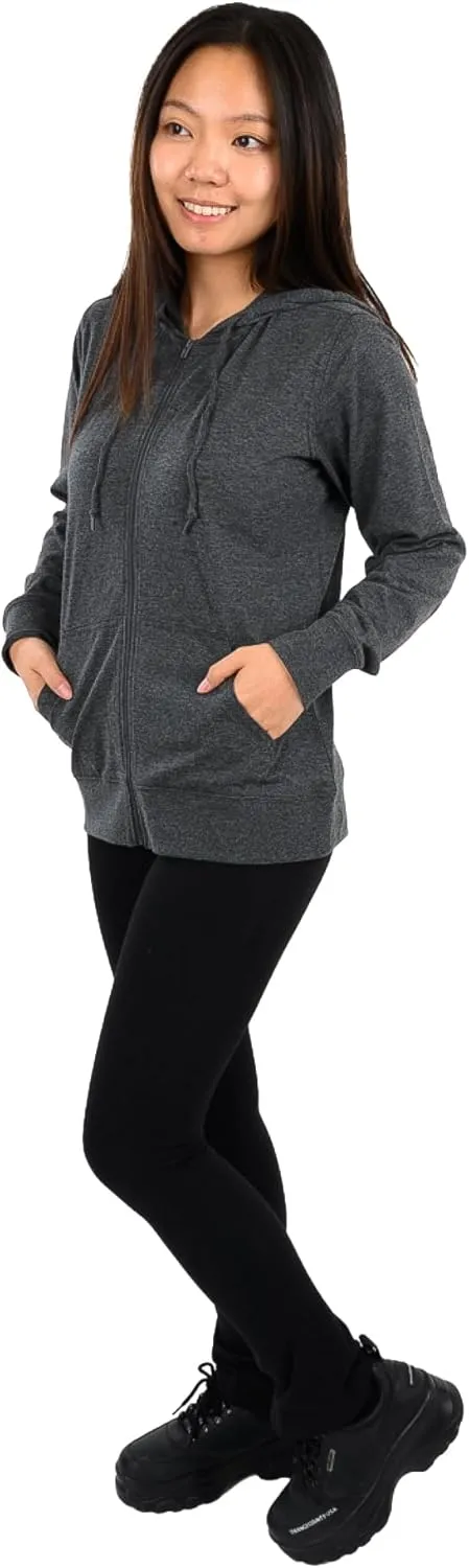 Cottonhood Lightweight Hoodies for Women, Zip Up Hoodie – Soft Jersey Long Sleeve, Hooded Sweatshirt