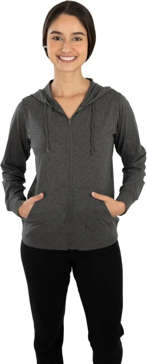Cottonhood Lightweight Hoodies for Women, Zip Up Hoodie – Soft Jersey Long Sleeve, Hooded Sweatshirt