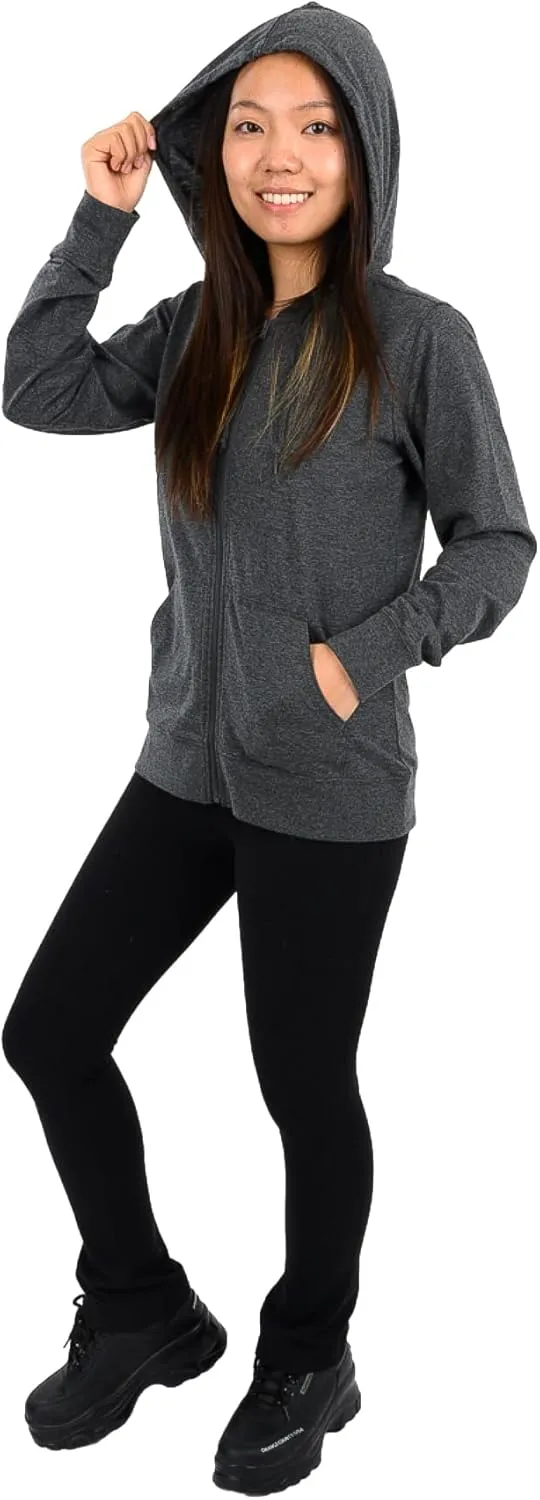 Cottonhood Lightweight Hoodies for Women, Zip Up Hoodie – Soft Jersey Long Sleeve, Hooded Sweatshirt