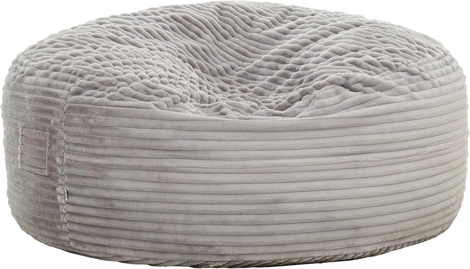 Cozy Traditional 72" Oversized Velour Memory Foam Bean Bag Chair, Light Gray, for Living Room Lounging