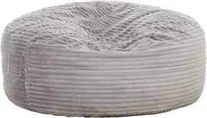 Cozy Traditional 72" Oversized Velour Memory Foam Bean Bag Chair, Light Gray, for Living Room Lounging