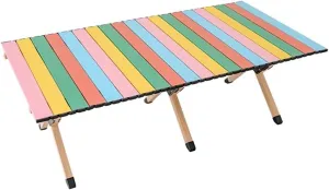 Creative Colorful Color Outdoor Tables and Chairs Ultralight Folding Table Portable Aluminum Alloy Table Camping Equipment Supplies Picnic Table Suitable for Camping Picnic Barbecue