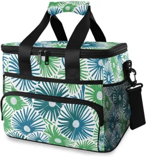 Creative Stylized Flowers Cooler Bag Insulated Cooler Soft Sided Cooler 24 Can Portable Picnic Bag Large Leakproof Lunch Bag Box for Beach Grocery Camping Travel Car Men Women