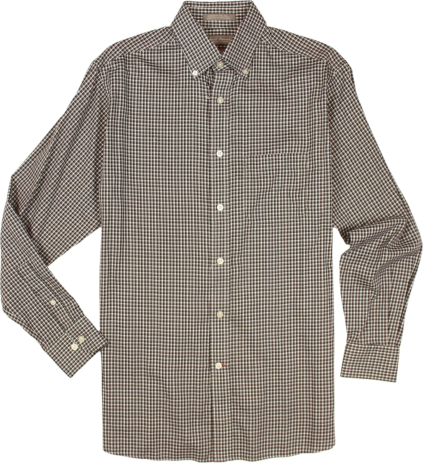 Cremieux Non-Iron Wrinkle-Resistant Easy-Care Men's Long Sleeve Shirt - Super Soft Cotton Lyocell Blend Fabric, Regular Sizes