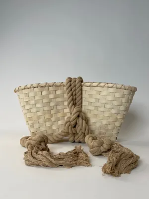 Crescent Clutch, Medium in Natural with Oversized Rope Belt