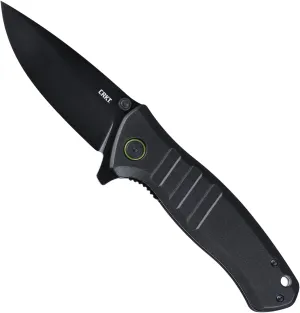 CRKT Dextro EDC Folding Pocket Knife: Everyday Carry Plain Edge, Liner Lock, Aluminum Handle 6295, Gray and Black