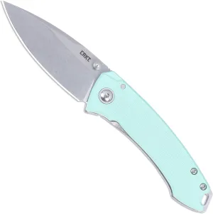 CRKT Tuna Compact Everyday Carry EDC Folding Knife with Frame Lock: 14C28N Steel Plain Edge Blade, Blue G10 Handle, Pocket Clip, 2522B