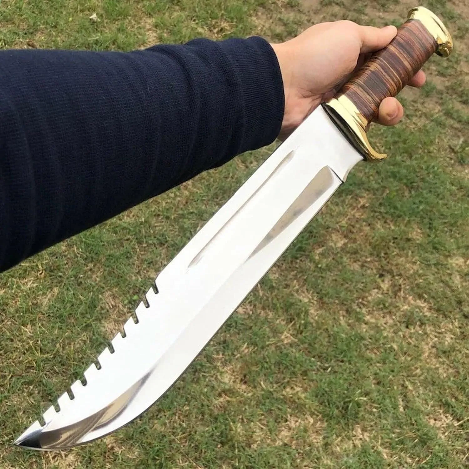 Crocodile Dundee Bowie Knife - Fixed Blade Survival & Hunting Knife With Sheath - Tactical for Camping, Outdoor, Bushcraft - Gift for Men FM-(67)