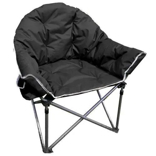 Crusader Comfort Chair Folding XL Camping Chair Black