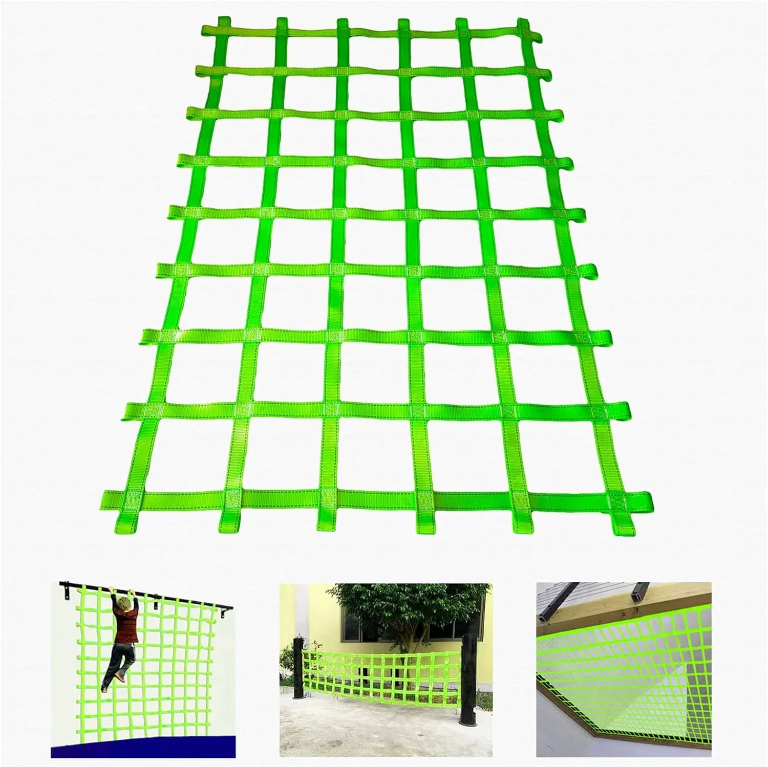 Custom Netting,Playground Rope Cargo Net Climbing Rope Ladder for Treehouse Obstacle Course Accessories Outdoor Play Webbing Kids Hammock Climbing Wall Swinging Bridge Fence,Heavy Duty